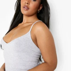 Plus Basic Bodycon-Kleid -Diven Stil Verkaufsgeschäft pzz07499 grey20marl xl 3