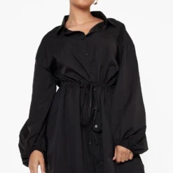 Plus Oversize Hemd-Kleid