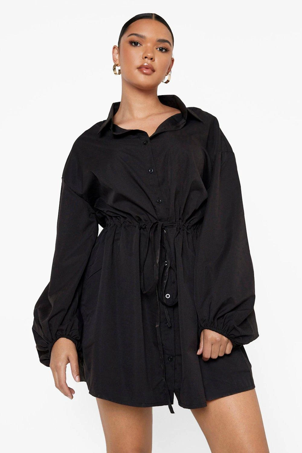 Plus Oversize Hemd-Kleid