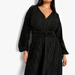 Plus Plissiertes Skater-Kleid 8 Plus Plissiertes Skater-Kleid -Diven Stil Verkaufsgeschäft pzz10285 black xl 2