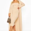 Plus Bandeau-Kleid Und Duster-Mantel 1 Plus Bandeau-Kleid Und Duster-Mantel -Diven Stil Verkaufsgeschäft pzz65415 stone xl