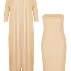 Plus Bandeau-Kleid Und Duster-Mantel 8 Plus Bandeau-Kleid Und Duster-Mantel -Diven Stil Verkaufsgeschäft pzz65415 stone xl 2