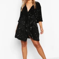 Plus Pailletten-Kleid Mit Twist Vorne -Diven Stil Verkaufsgeschäft pzz70367 silver xl 3