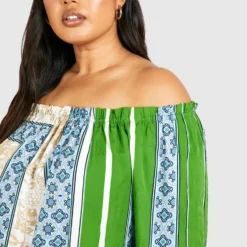Plus Tunika-Kleid Mit Print -Diven Stil Verkaufsgeschäft pzz83753 green xl 3 scaled