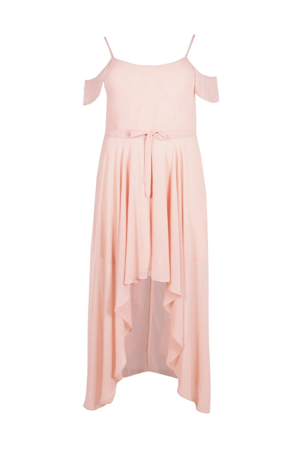 Plus Schulterfreies Chiffon-Kleid Mit Rüschen 5 Plus Schulterfreies Chiffon-Kleid Mit Rüschen – Bild 3